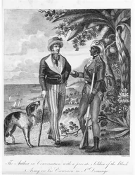 Captain Marcus Rainsford (c.1750-c.1805) with a private soldier of the Black Army, frontispiece to 